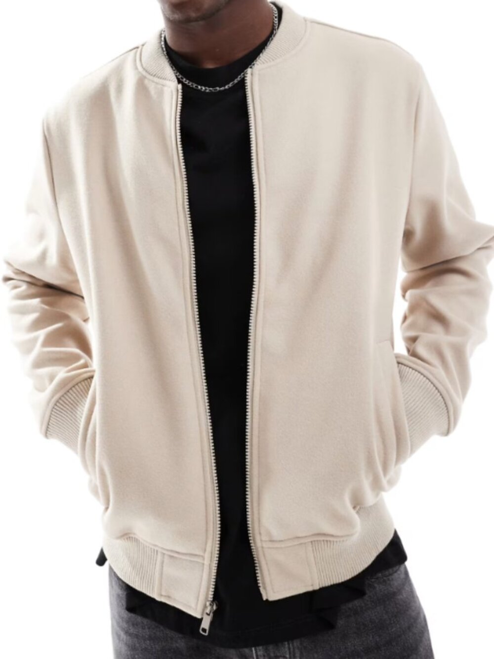 NWT Brave Soul  Santorin Sherpa-Lined Faux Wool Bomber Jacket - Men's Large